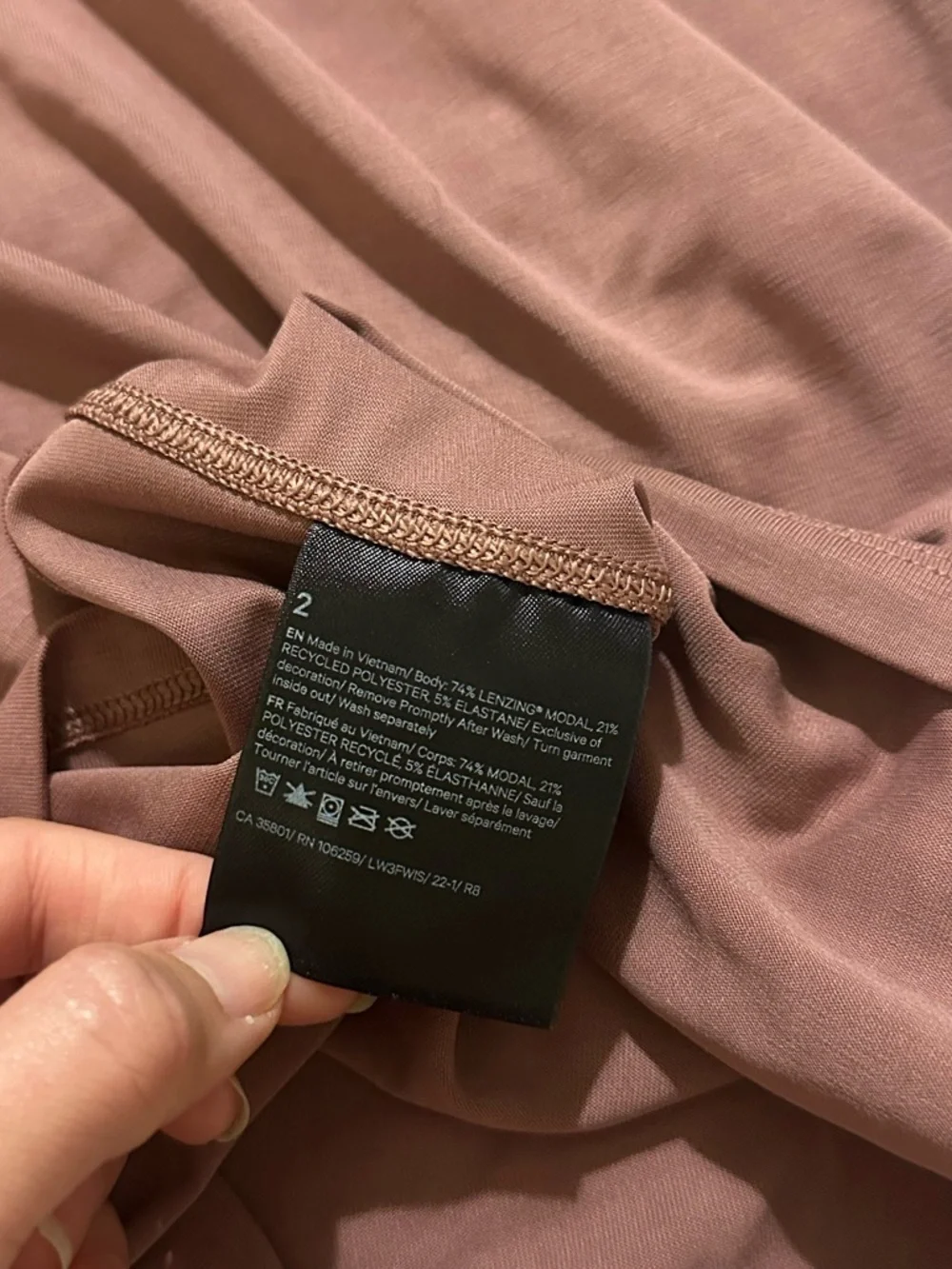 Lululemon Side Cinched Long Sleeve Crew Size 2 Spiced Chai (Dusty Rose)